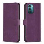 For Nokia G21 / G11 Plaid Embossed Leather Phone Case(Purple)