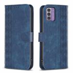 For Nokia G42/G310 Plaid Embossed Leather Phone Case(Blue)