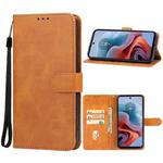 For Motorola Moto G34 Leather Phone Case(Brown)