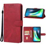 For Motorola Moto G9 Leather Phone Case(Red)