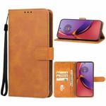 For Motorola Moto G85 Leather Phone Case(Brown)