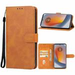 For Motorola Edge 50 Leather Phone Case(Brown)