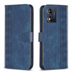 For Motorola Moto E13 4G Plaid Embossed Leather Phone Case(Blue)