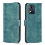 For Motorola Moto E13 4G Plaid Embossed Leather Phone Case(Green)