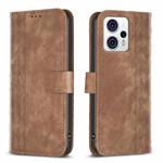 For Motorola Moto G13 4G /G53 5G Plaid Embossed Leather Phone Case(Brown)