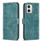 For Motorola Moto G73 5G Plaid Embossed Leather Phone Case(Green)