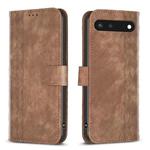 For Google Pixel 7 Plaid Embossed Leather Phone Case(Brown)