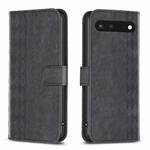 For Google Pixel 7 Plaid Embossed Leather Phone Case(Black)