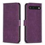For Google Pixel 7 Plaid Embossed Leather Phone Case(Purple)