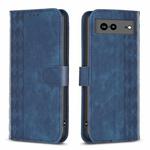 For Google Pixel 7a Plaid Embossed Leather Phone Case(Blue)