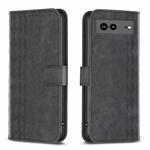 For Google Pixel 7a Plaid Embossed Leather Phone Case(Black)
