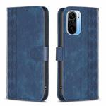 For Xiaomi 11i / Redmi K40 Plaid Embossed Leather Phone Case(Blue)