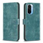 For Xiaomi 11i / Redmi K40 Plaid Embossed Leather Phone Case(Green)