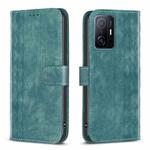 For Xiaomi 11T / 11T Pro Plaid Embossed Leather Phone Case(Green)