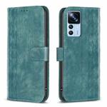 For Xiaomi 12T / 12T Pro Plaid Embossed Leather Phone Case(Green)