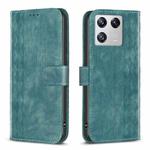 For Xiaomi 13 Plaid Embossed Leather Phone Case(Green)