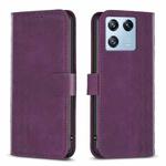 For Xiaomi 13 Pro Plaid Embossed Leather Phone Case(Purple)