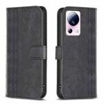 For Xiaomi 13 Lite 5G / Civi 2 Plaid Embossed Leather Phone Case(Black)