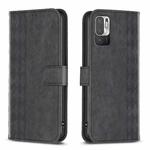 For Xiaomi Poco M3 Pro Plaid Embossed Leather Phone Case(Black)