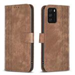 For Xiaomi Poco M3 CN Version Plaid Embossed Leather Phone Case(Brown)