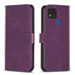 For Xiaomi Redmi 9C Plaid Embossed Leather Phone Case(Purple)