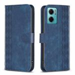 For Xiaomi Redmi 10 5G / Note 11E Plaid Embossed Leather Phone Case(Blue)