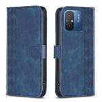 For Xiaomi Redmi 12C Plaid Embossed Leather Phone Case(Blue)