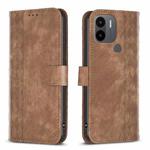 For Xiaomi Redmi A1 / A1+ Plaid Embossed Leather Phone Case(Brown)