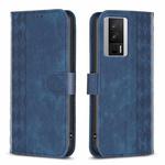 For Xiaomi Redmi K60 / K60 Pro Plaid Embossed Leather Phone Case(Blue)