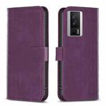For Xiaomi Redmi K60 / K60 Pro Plaid Embossed Leather Phone Case(Purple)