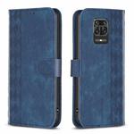 For Xiaomi Redmi Note 9 Pro Plaid Embossed Leather Phone Case(Blue)
