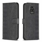 For Xiaomi Redmi Note 9 Pro Plaid Embossed Leather Phone Case(Black)