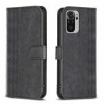 For Xiaomi Redmi Note 10 4G Plaid Embossed Leather Phone Case(Black)