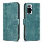 For Xiaomi Redmi Note 10 Pro Plaid Embossed Leather Phone Case(Green)