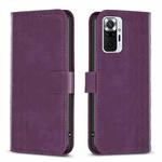 For Xiaomi Redmi Note 10 Pro Plaid Embossed Leather Phone Case(Purple)