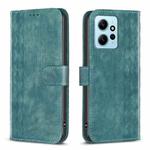 For Xiaomi Redmi Note 12 4G Global Plaid Embossed Leather Phone Case(Green)