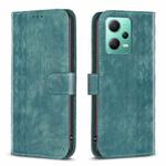 For Xiaomi Redmi Note 12 5G Global Plaid Embossed Leather Phone Case(Green)