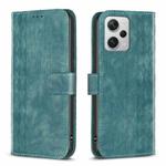 For Xiaomi Redmi Note 12 Pro+ Global Plaid Embossed Leather Phone Case(Green)