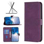 For Xiaomi Poco F5 5G / Redmi Note 12 Turbo Plaid Embossed Leather Phone Case(Purple)