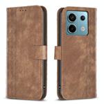 For Xiaomi Redmi Note 13 Pro 5G Plaid Embossed Leather Phone Case(Brown)