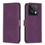 For Xiaomi Redmi Note 13 4G Global Plaid Embossed Leather Phone Case(Purple)