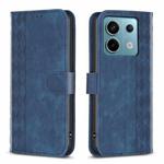 For Xiaomi Redmi Note 13 Pro 4G Global Plaid Embossed Leather Phone Case(Blue)