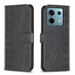 For Xiaomi Redmi Note 13 Pro 4G Global Plaid Embossed Leather Phone Case(Black)