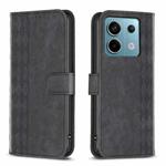 For Xiaomi Poco M6 Pro 4G Plaid Embossed Leather Phone Case(Black)