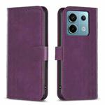 For Xiaomi Poco M6 Pro 4G Plaid Embossed Leather Phone Case(Purple)