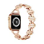 Ladder Buckle Metal Watch Band For Apple Watch 7 45mm(Rose Gold)