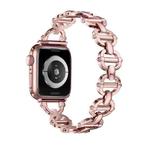 Ladder Buckle Metal Watch Band For Apple Watch 6 40mm(Pink)