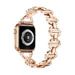 Ladder Buckle Metal Watch Band For Apple Watch 5 44mm(Rose Gold)
