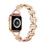 Ladder Buckle Metal Watch Band For Apple Watch SE 2023 44mm(Rose Gold)