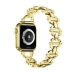 Ladder Buckle Metal Watch Band For Apple Watch 9 41mm(Gold)
